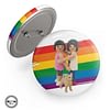 Chapa Imperdible 58mm 'Felices los 3' de Sergio Ninot. ChapartsDesigns