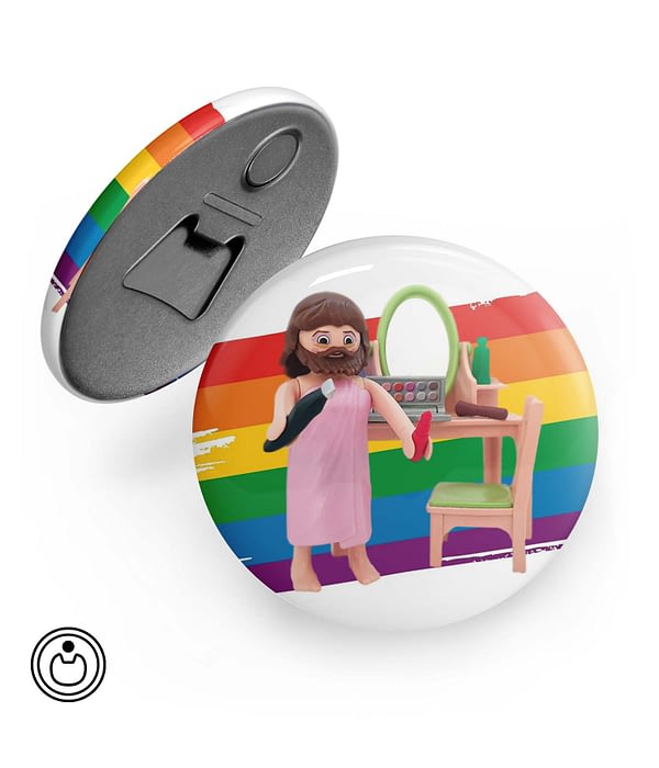 Chapa Abridor con Imán 'Que empiece el espectáculo' de Sergio Ninot. ChapartsDesigns