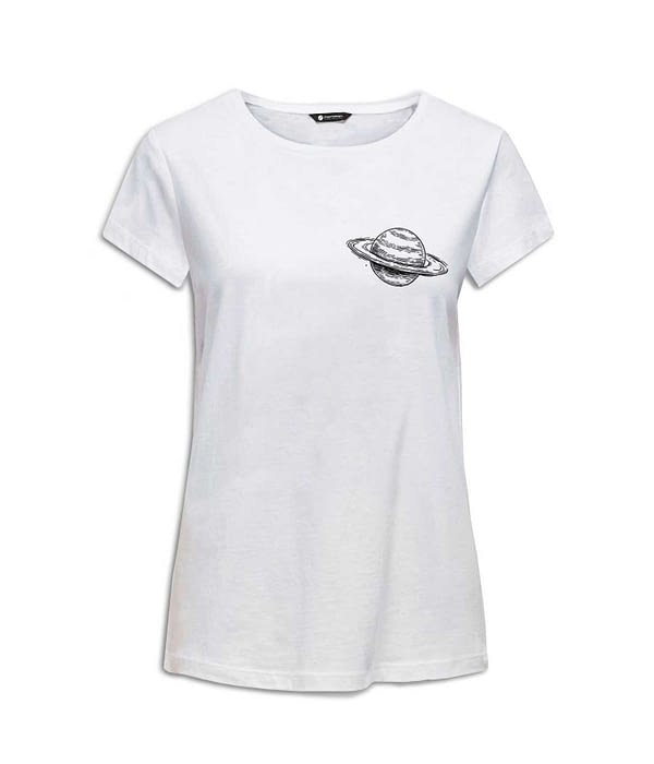 Camiseta Mujer 'Mono Astronauta Viaje Interestelar'. Frontal. ChapartsDesigns