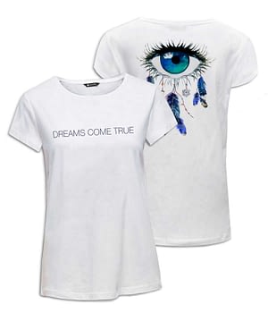 Camiseta Mujer 'Dreams Come True'. Frontal y Reverso. ChapartsDesigns