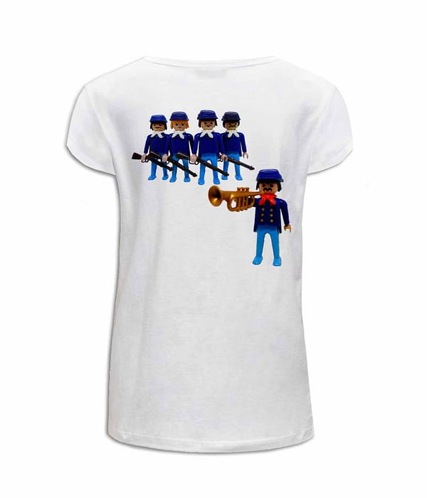 Camiseta Mujer 'Los Soldados Del Fuerte'. Reverso. ChapartsDesigns