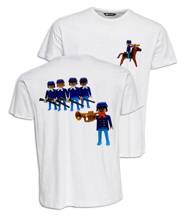 Camiseta Infantil 'Los soldados del fuerte'. Reverso. Frontal. SergioNinot. ChapartsDesigns