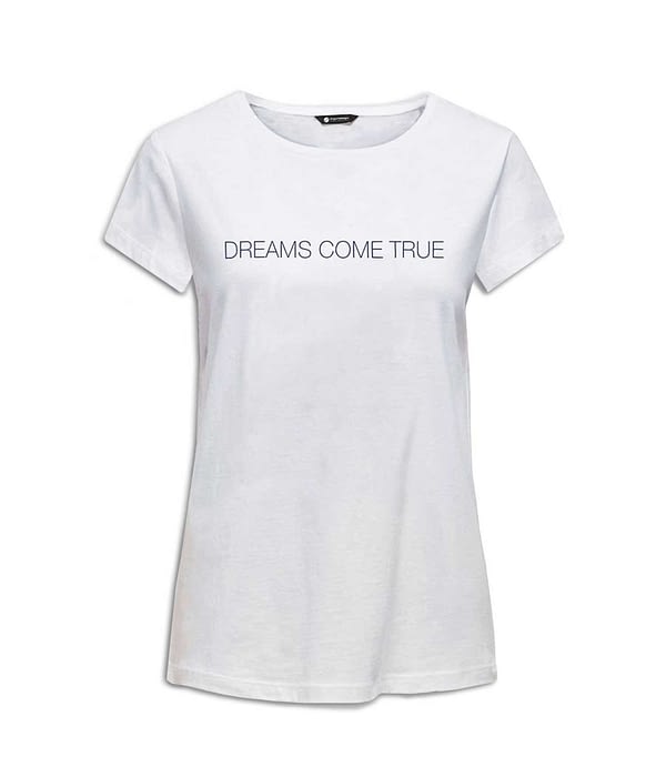 Camiseta Mujer 'Dreams Come True'. Frontal. ChapartsDesigns