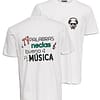 Camiseta Hombre 'A palabras necias buena música'. Frontal y Reverso. ChapartsDesigns