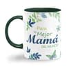 Taza color "La mejor mama del mundo". Musgo. Izquierda. Diestro. ChapartsDesigns