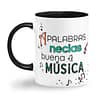 Taza Color 'A palabras necias buena música'. Diestro. Izquierda. ChapartsDesigns