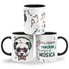 Taza Color 'A palabras necias buena música'. Zurdo. ChapartsDesigns