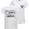 Camiseta Mujer 'A Palabras Necias Buena Música'. Reverso y Frontal. ChapartsDesigns