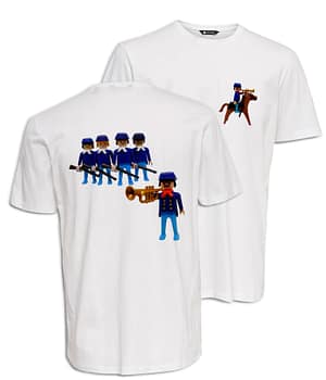 Camiseta Hombre "Los soldados del fuerte". Reverso. Frontal. SergioNinot. ChapartsDesigns