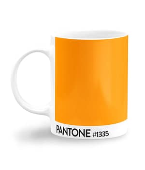 Taza Blanca 'Pantone #1335'. Izquierda. Diestro. ChapartsDesigns