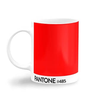 Taza Blanca 'Pantone #485'. Izquierda. Diestro. ChapartsDesigns
