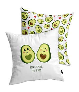 Cojín Blanco 'No eres mi mitad eres mi todo'. 2 Caras. Frontal. Chapartsdesigns