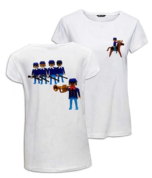 Camiseta Mujer 'Los Soldados Del Fuerte'. Reverso y Frontal. ChapartsDesigns