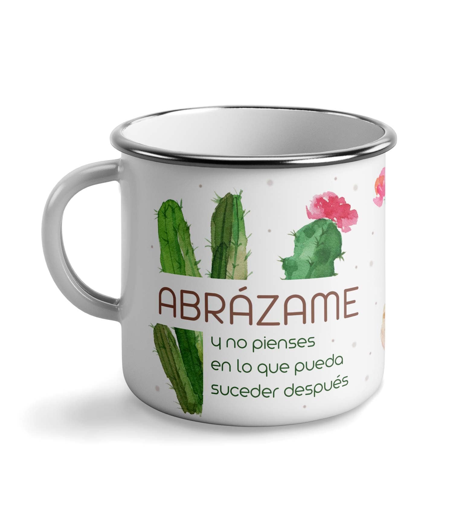 Taza Vintage 'Abrázame y no pienses en lo que pueda suceder después'. Diestro. Izquierda. ChapartsDesigns Taza Vintage 'Abrázame y no pienses en lo que pueda suceder después'. Diestro. Izquierda. ChapartsDesigns