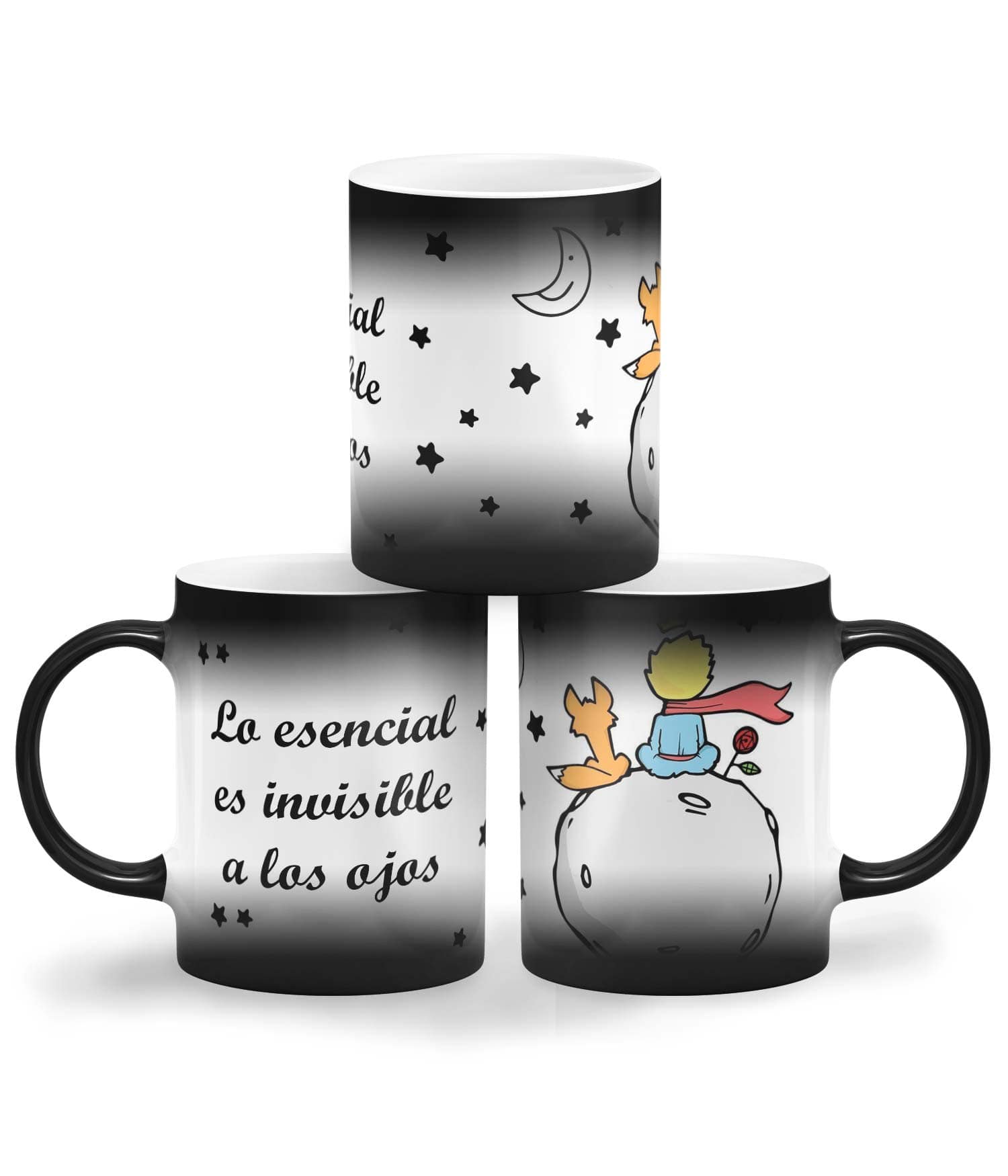 Taza Mágica 'Lo esencial es invisible a los ojos'. Diestro. ChapartsDesigns