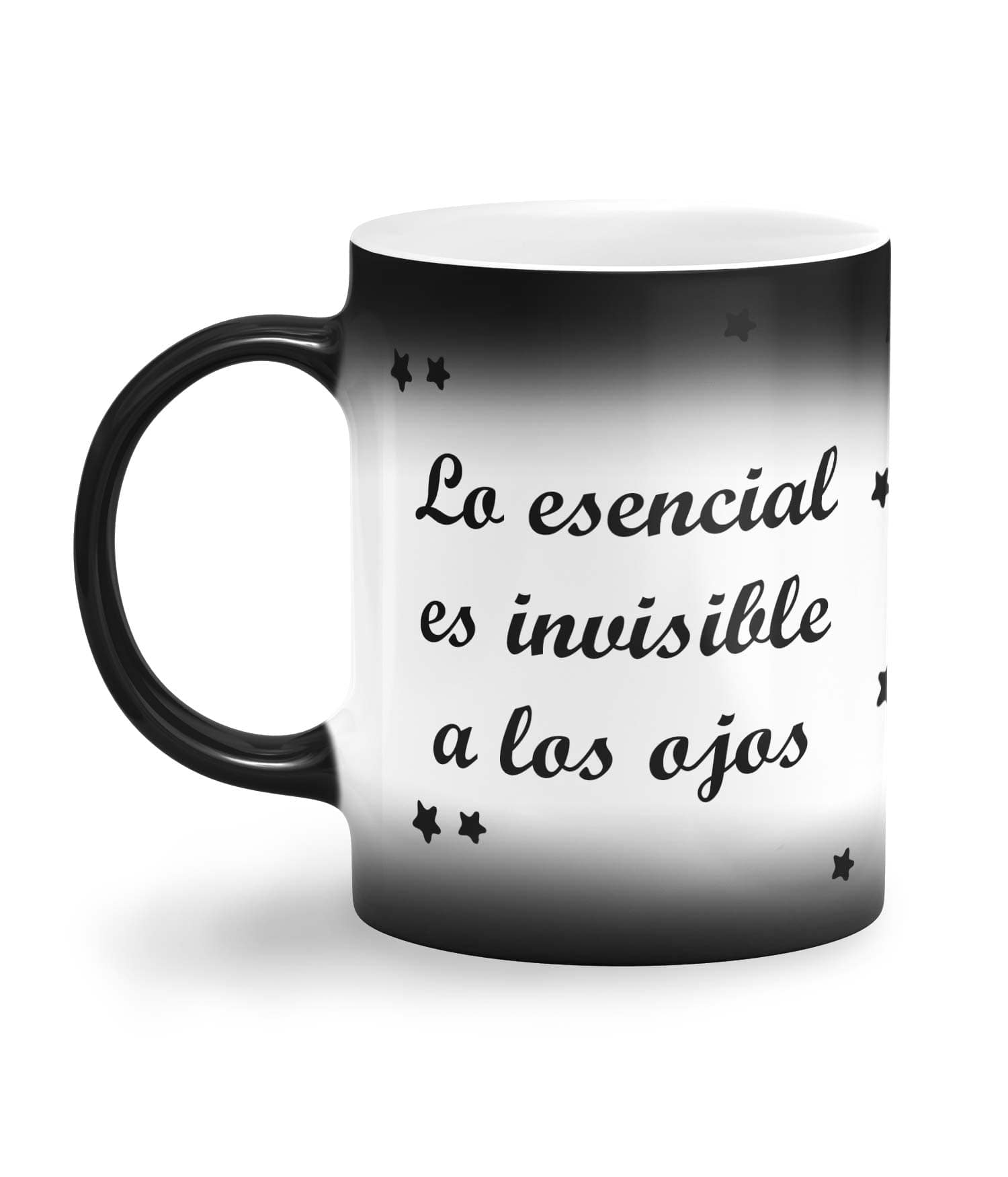 Taza Mágica 'Lo esencial es invisible a los ojos'. Diestro. Izquierda. ChapartsDesigns