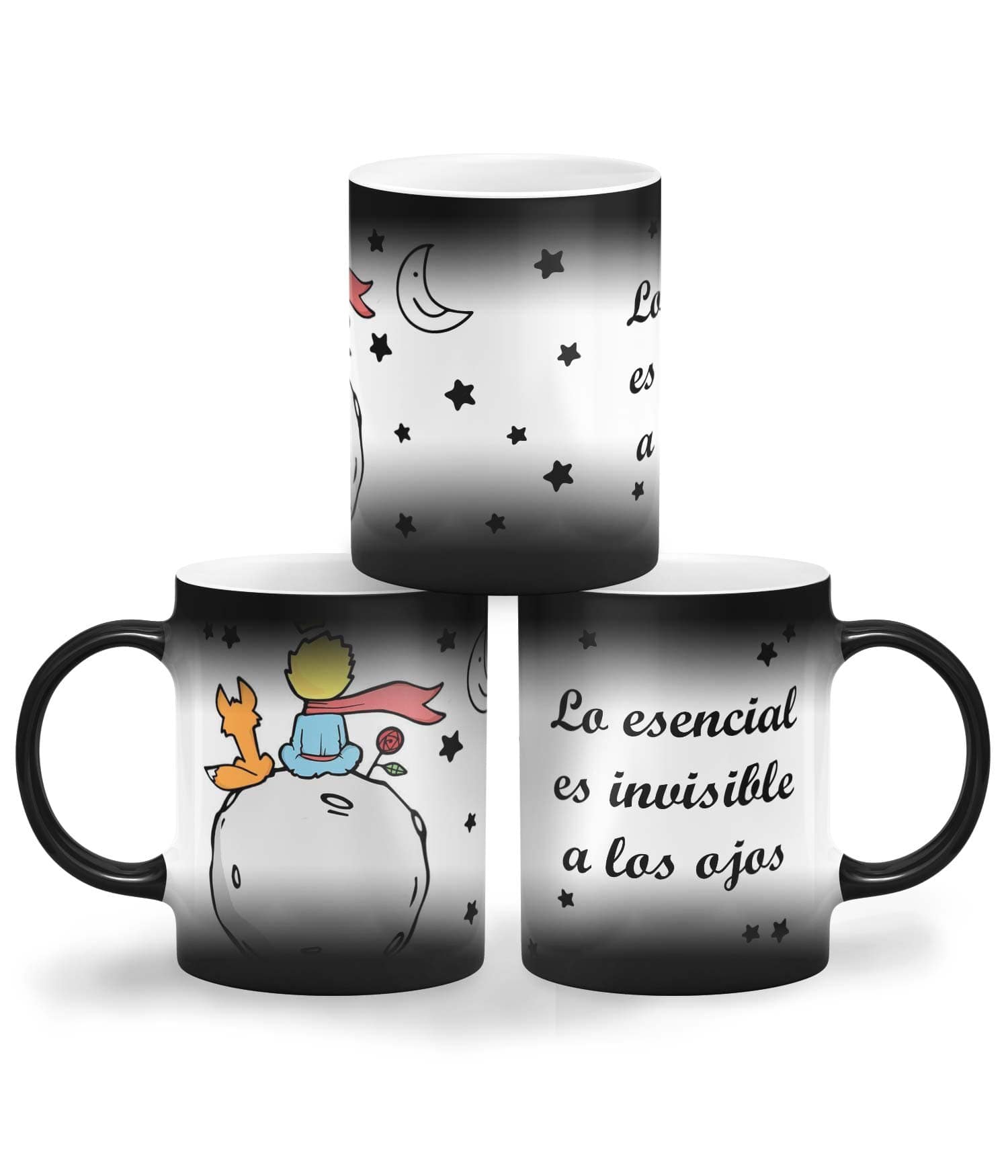 Taza Mágica 'Lo esencial es invisible a los ojos'. Zurdo. ChapartsDesigns