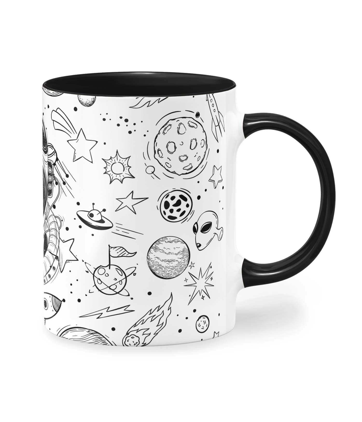 Taza Color 'Mono Astronauta, un viaje interestelar'. Derecha. ChapartsDesigns Taza Color 'Mono Astronauta, un viaje interestelar'. Derecha. ChapartsDesigns