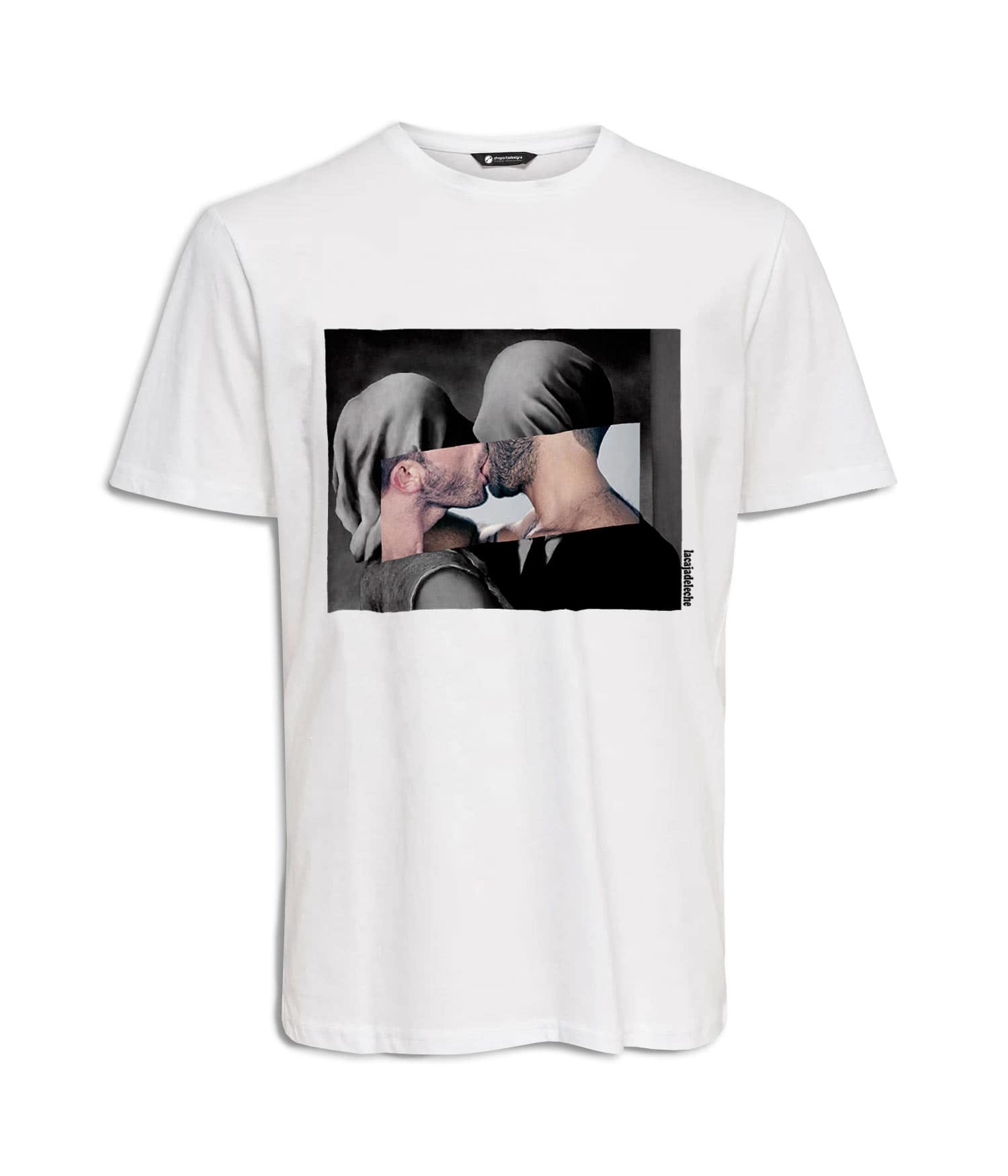 Camiseta Hombre 'Los amantes prohibidos'. Frontal. Lacajadeleche. ChapartsDesigns Camiseta Hombre 'Los amantes prohibidos'. Frontal. Lacajadeleche. ChapartsDesigns