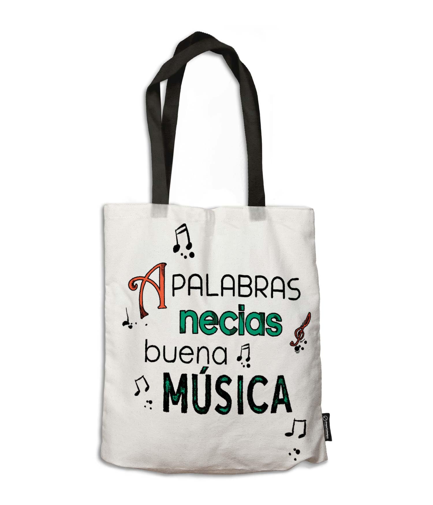 Bolsa de Tela 'A palabras necias buena música'. Cara 1. ChapartsDesigns
