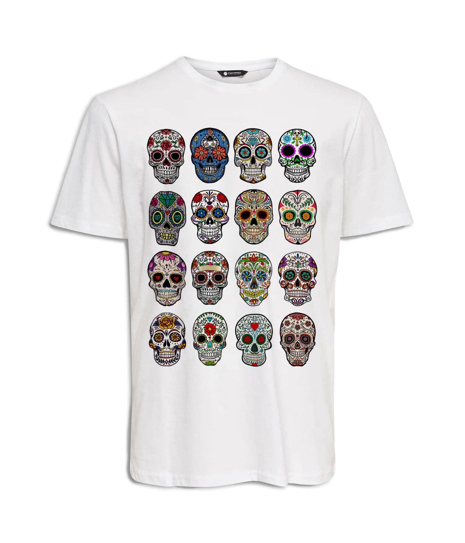 Camiseta Hombre 'Catrinas con pasaporte Mexicano'. Frontal. ChapartsDesigns Camiseta Hombre 'Catrinas con pasaporte Mexicano'. Frontal. ChapartsDesigns