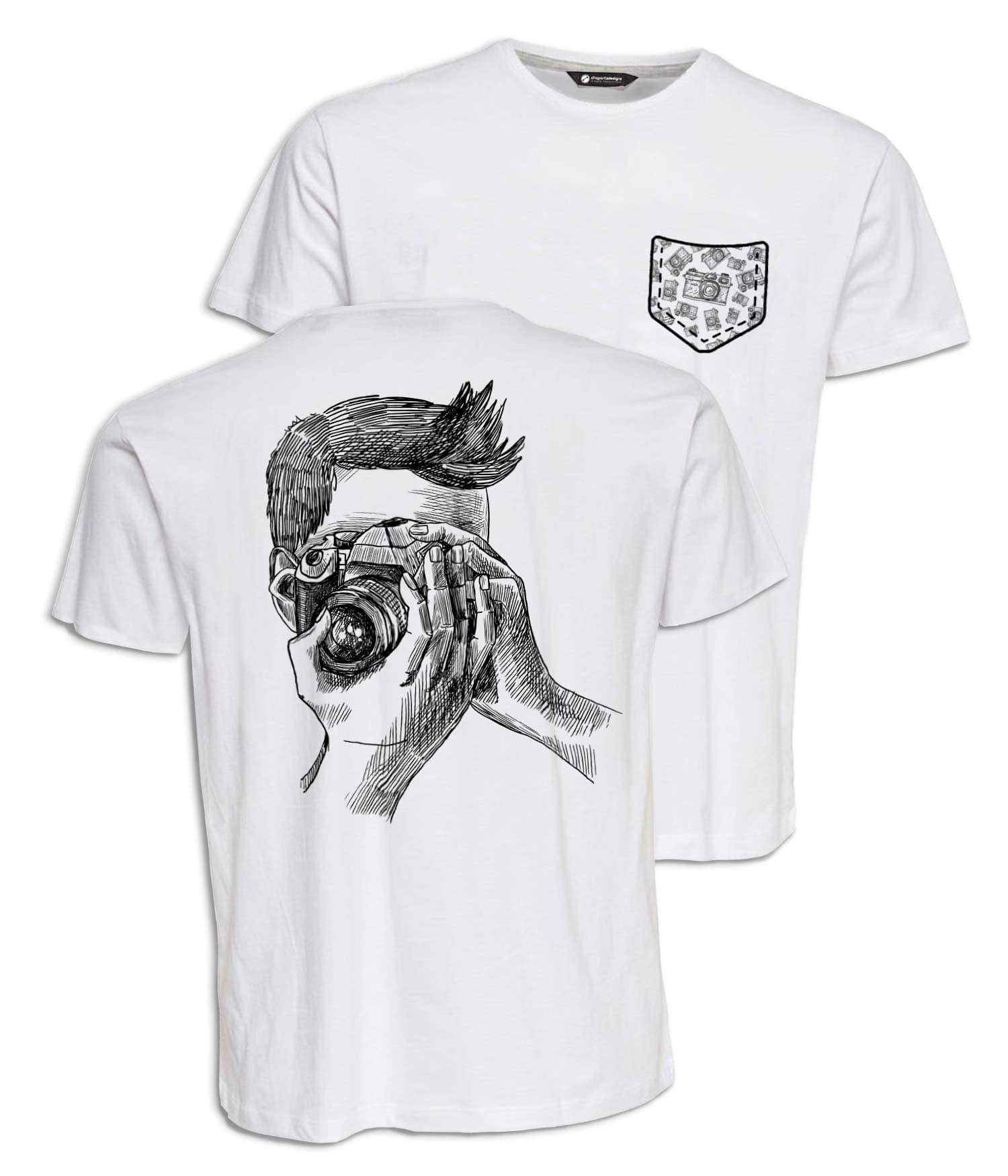 Camiseta Infantil 'Fotógrafo capturando sonrisas'. Frontal y Reverso. ChapartsDesigns Camiseta Infantil 'Fotógrafo capturando sonrisas'. Frontal y Reverso. ChapartsDesigns