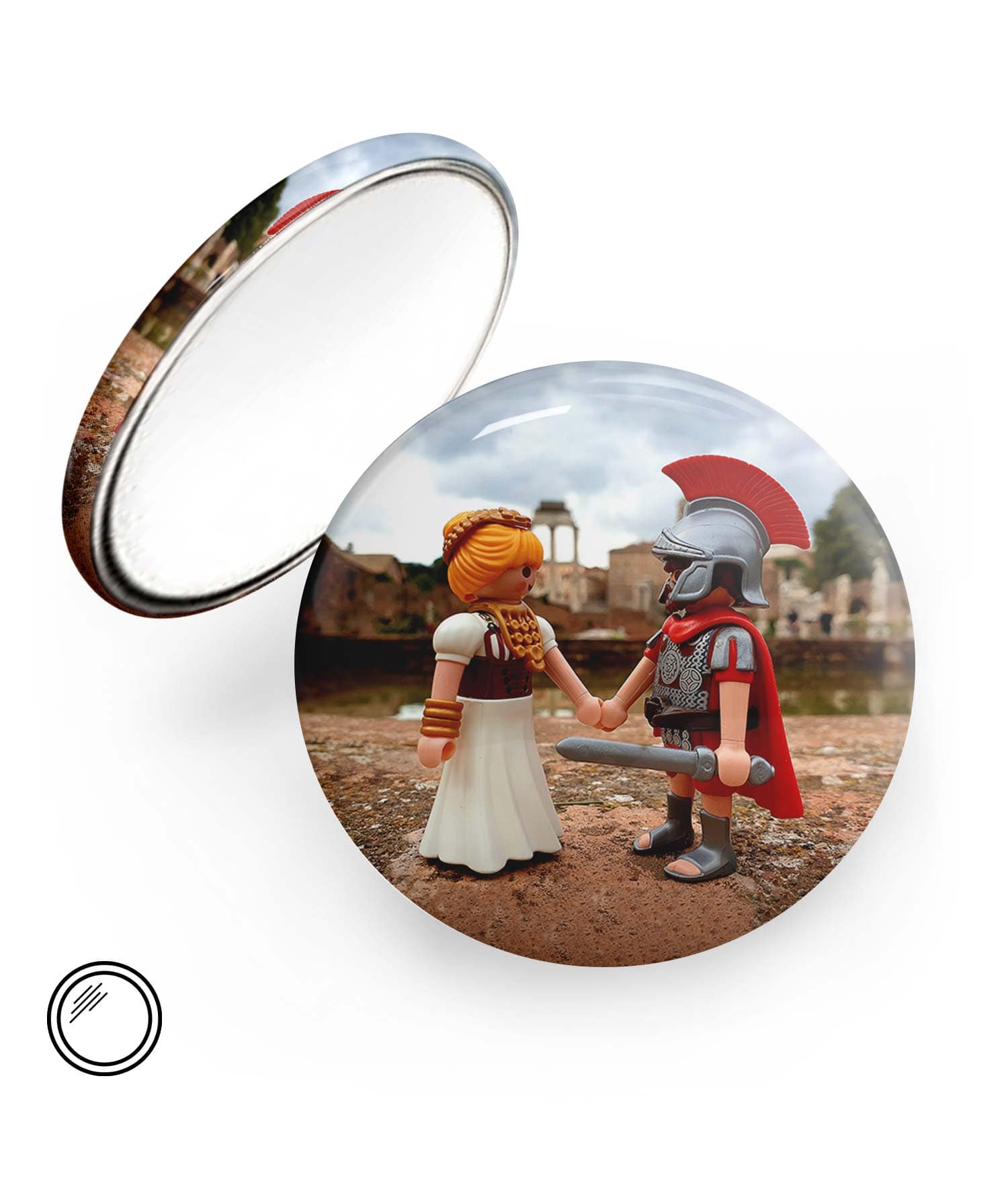 Chapa Espejo 'Amor secreto en Roma' de Sergio Ninot. ChapartsDesigns