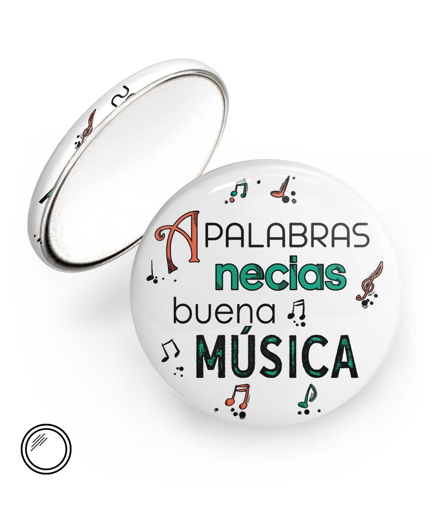 Chapa Espejo 'A palabras necias buena música'. ChapartsDesigns Chapa Espejo 'A palabras necias buena música'. ChapartsDesigns