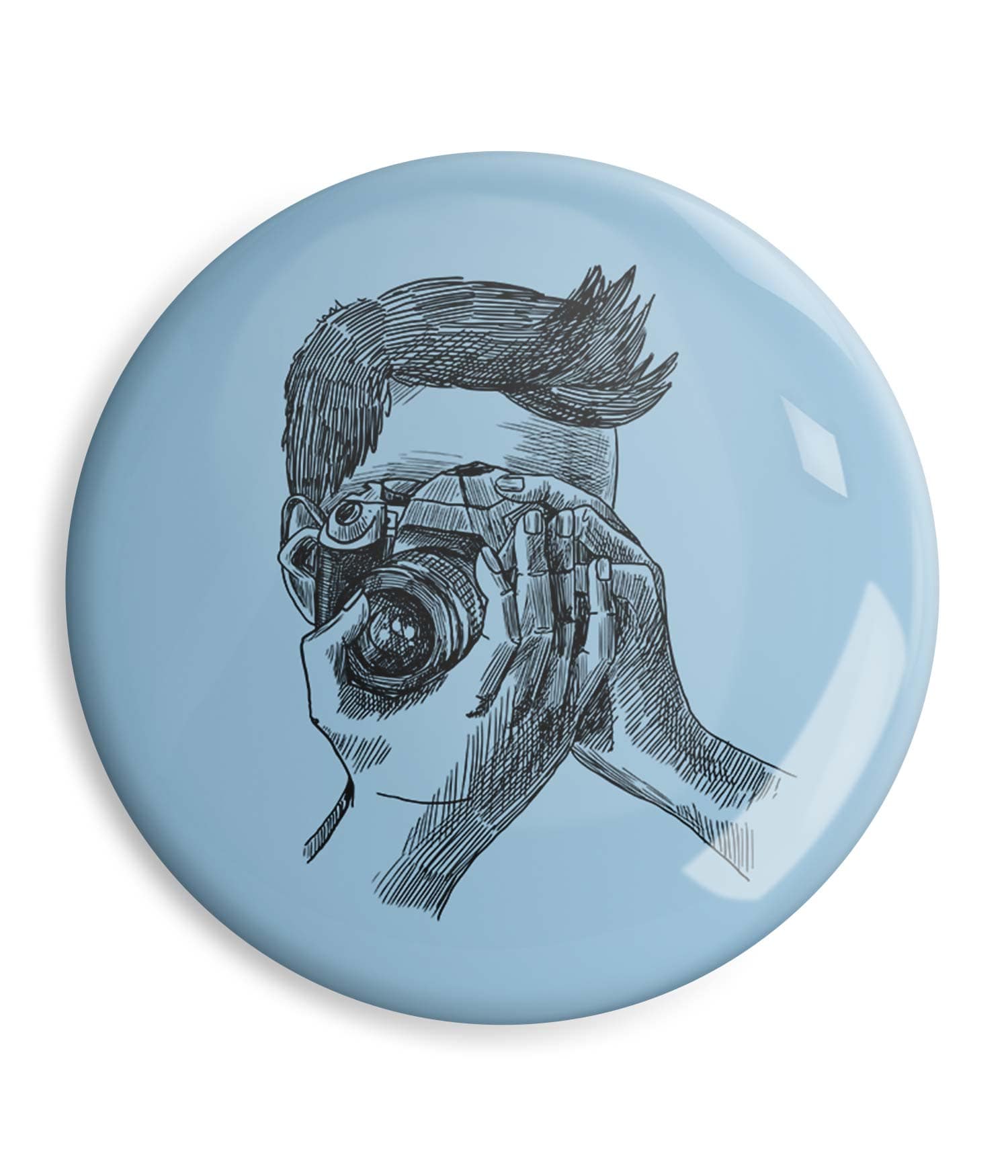 Chapa 'Fotógrafo capturando momentos'. Cielo. ChapartsDesigns Chapa 'Fotógrafo capturando momentos'. Cielo. ChapartsDesigns