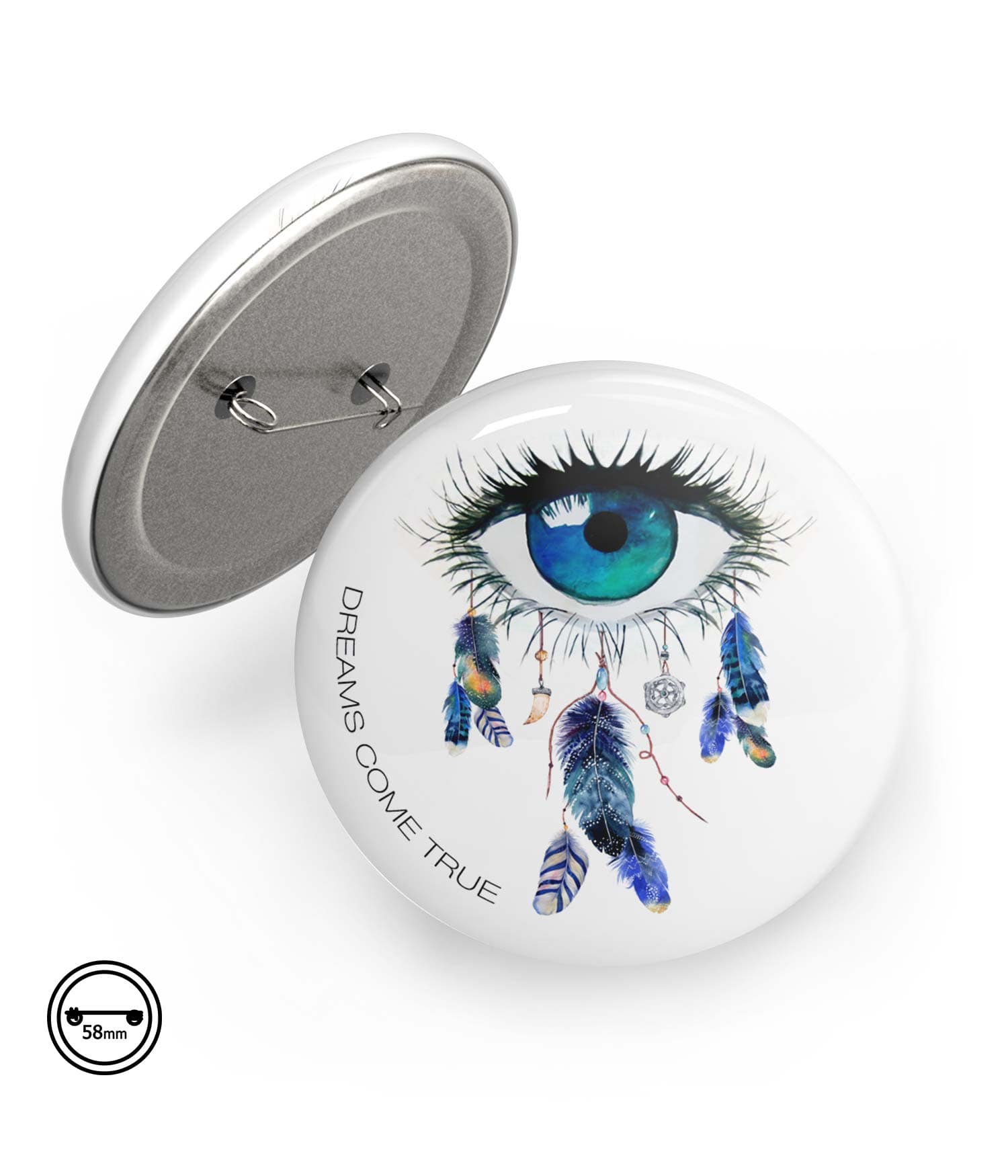 Chapa Imperdible 58mm 'Dreams come true'. ChapartsDesigns Chapa Imperdible 58mm 'Dreams come true'. ChapartsDesigns