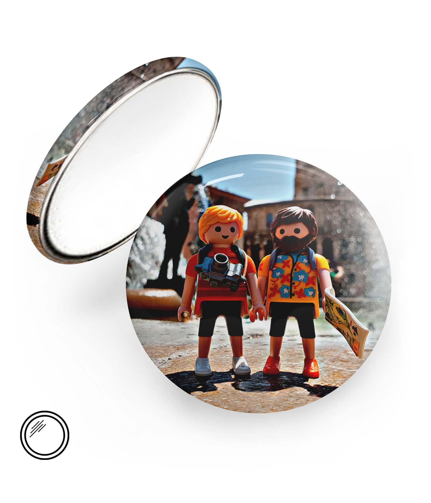 Chapa Espejo 'De turismo por Valencia' de Sergio Ninot. ChapartsDesigns