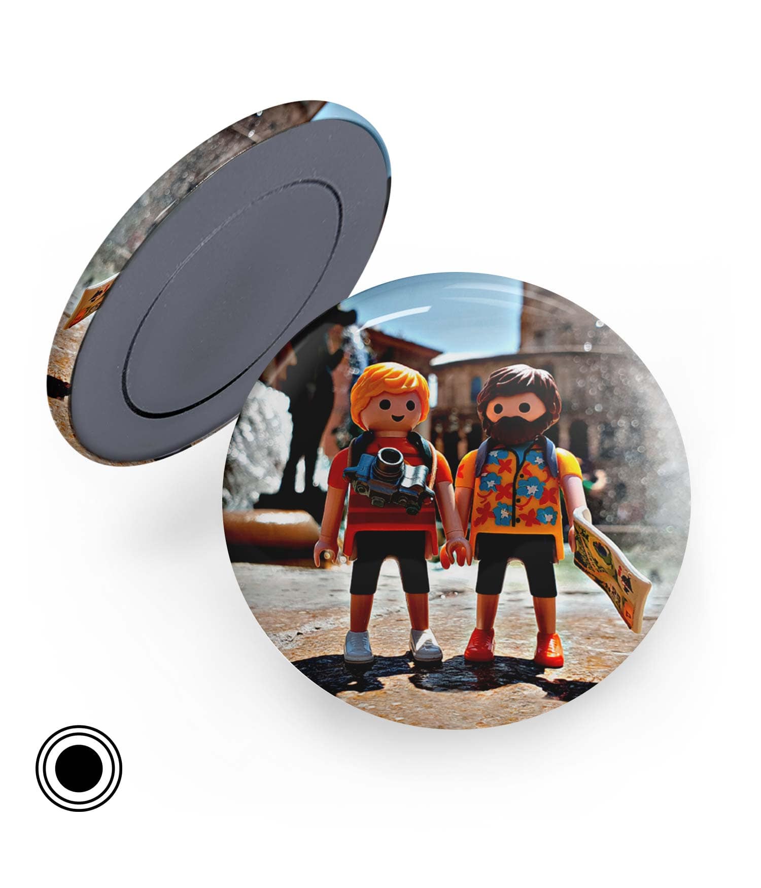 Chapa Imán 'De turismo por Valencia' de Sergio Ninot. ChapartsDesigns