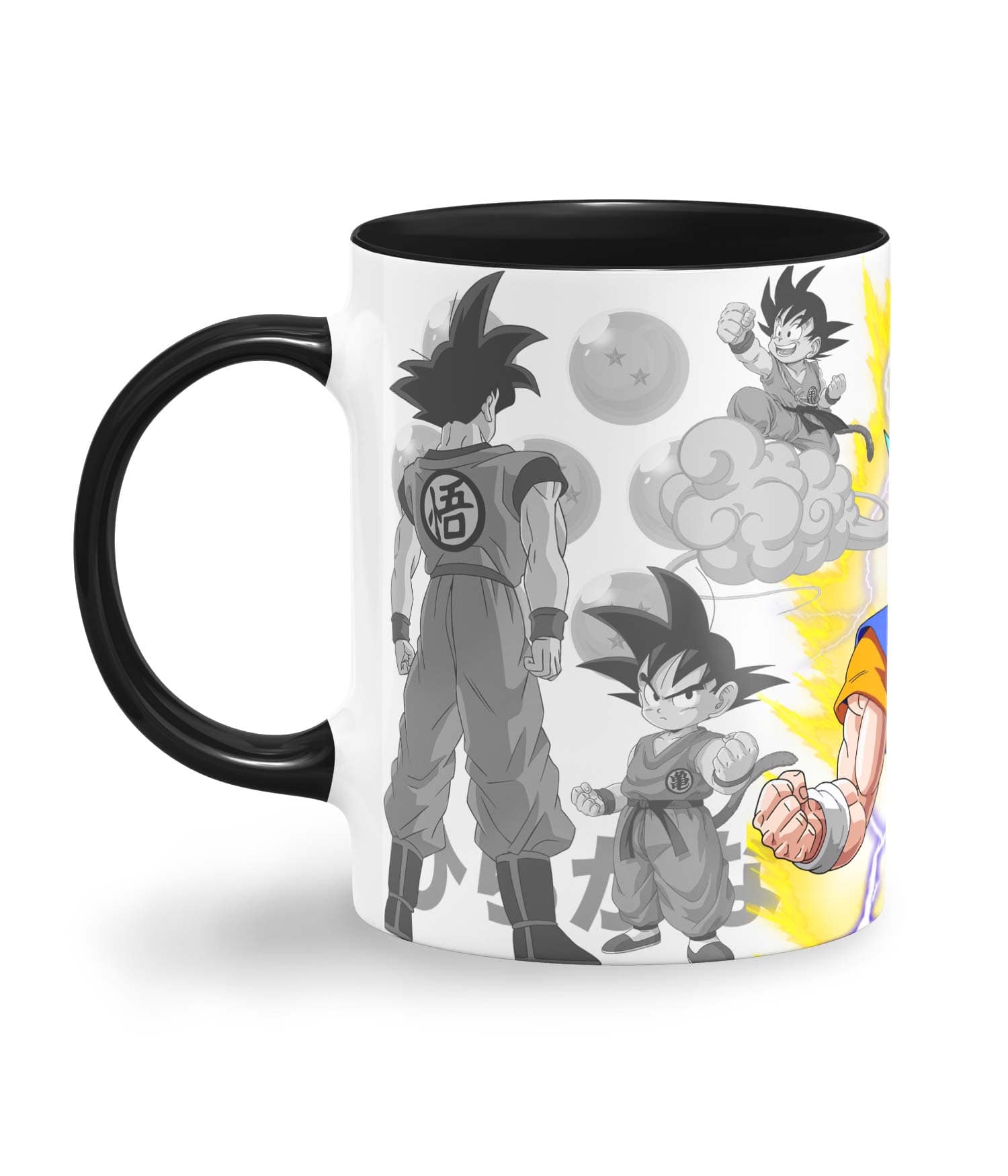 Taza Color 'De Niño Mono a Guerrero Super Saiyan'. Izquierda. ChapartsDesigns