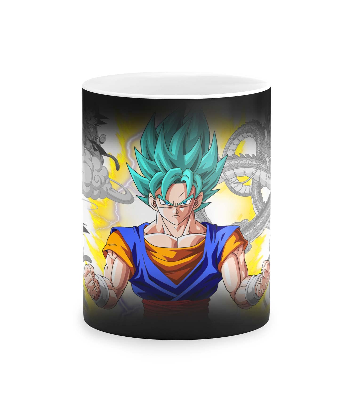 Taza Color 'De niño mono a guerrero super Saiyan'. Frontal. ChapartsDesigns Taza Color 'De niño mono a guerrero super Saiyan'. Frontal. ChapartsDesigns