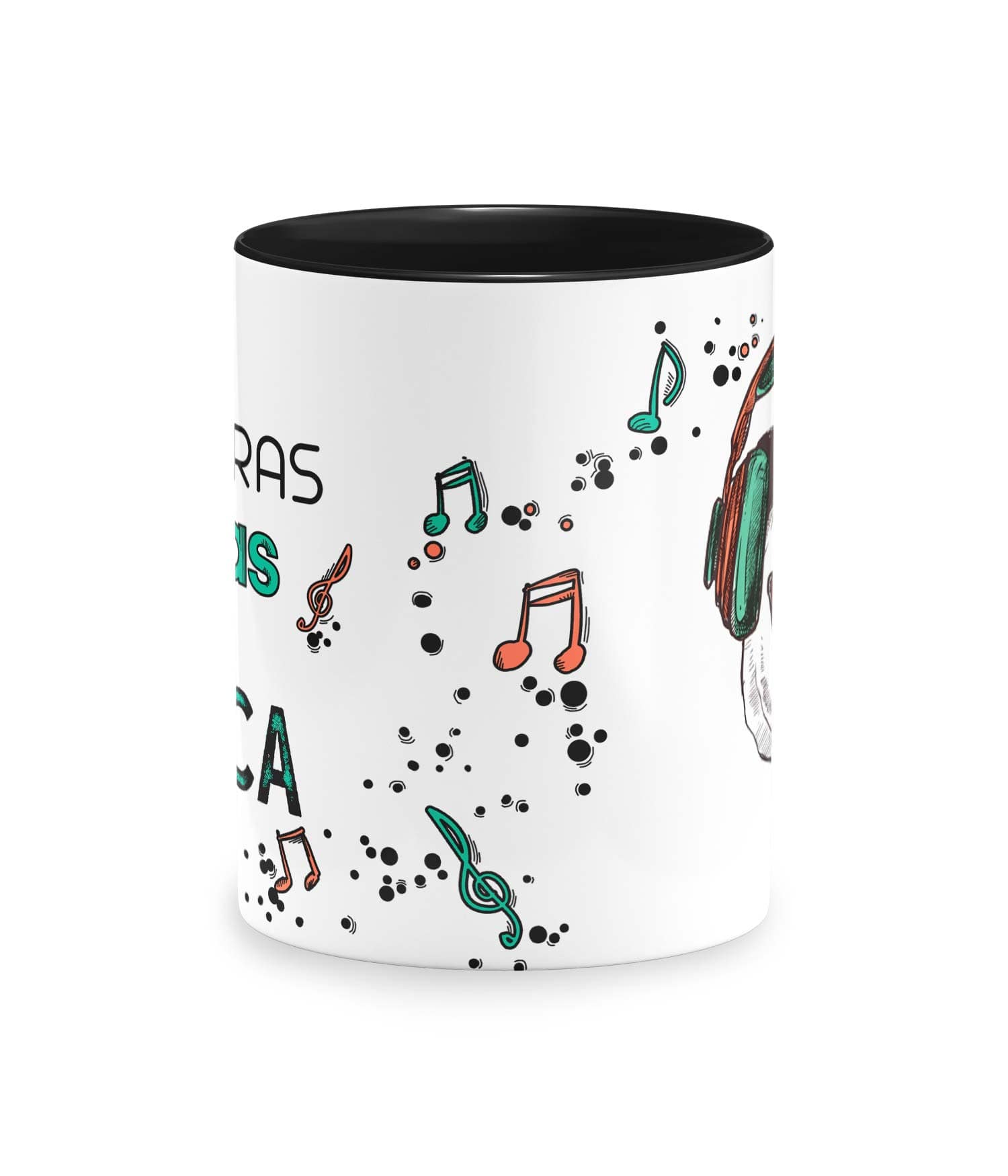 Taza Color 'A palabras necias buena música'. Diestro. Frontal. ChapartsDesigns Taza Color 'A palabras necias buena música'. Diestro. Frontal. ChapartsDesigns