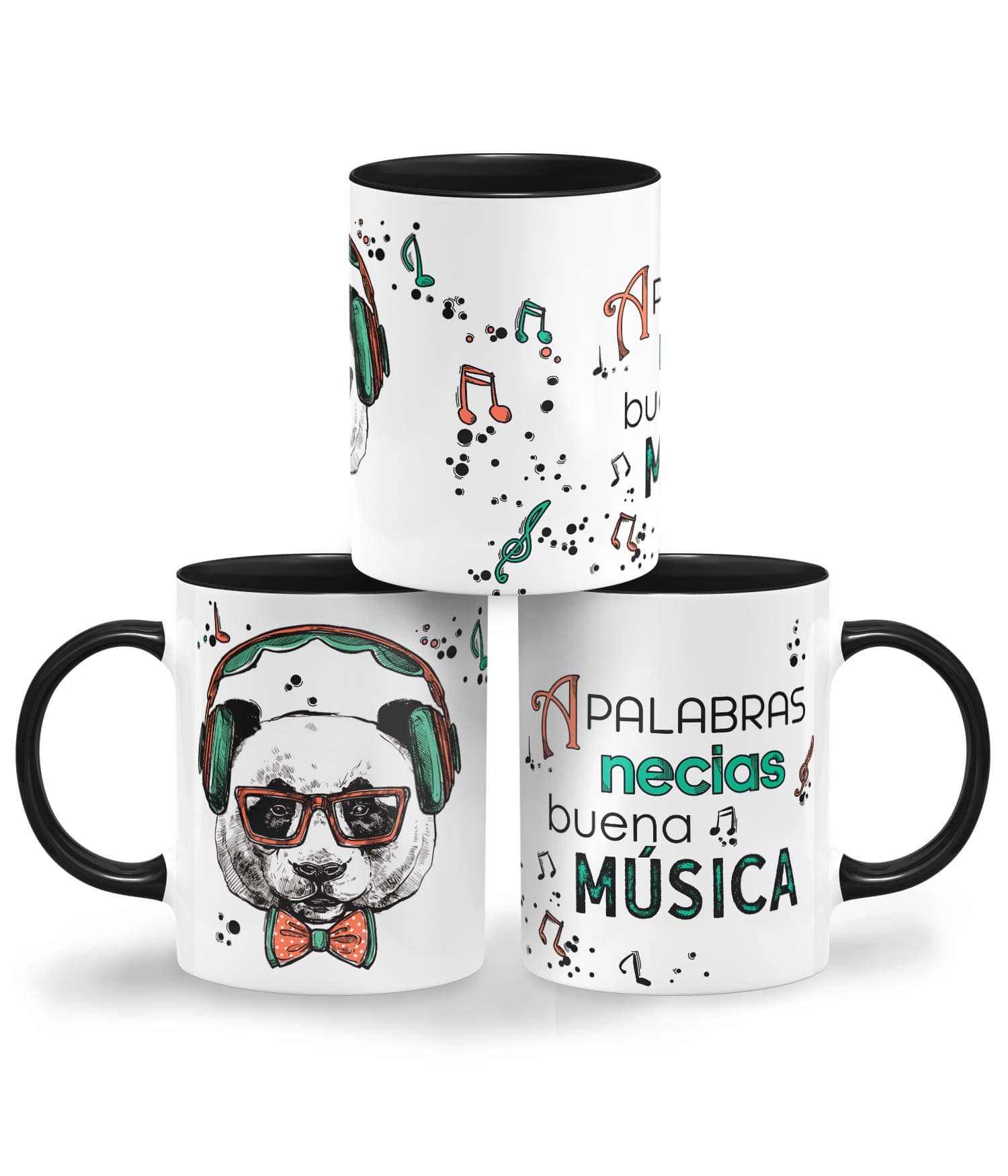 Taza Color 'A palabras necias buena música'. Zurdo. ChapartsDesigns Taza Color 'A palabras necias buena música'. Zurdo. ChapartsDesigns