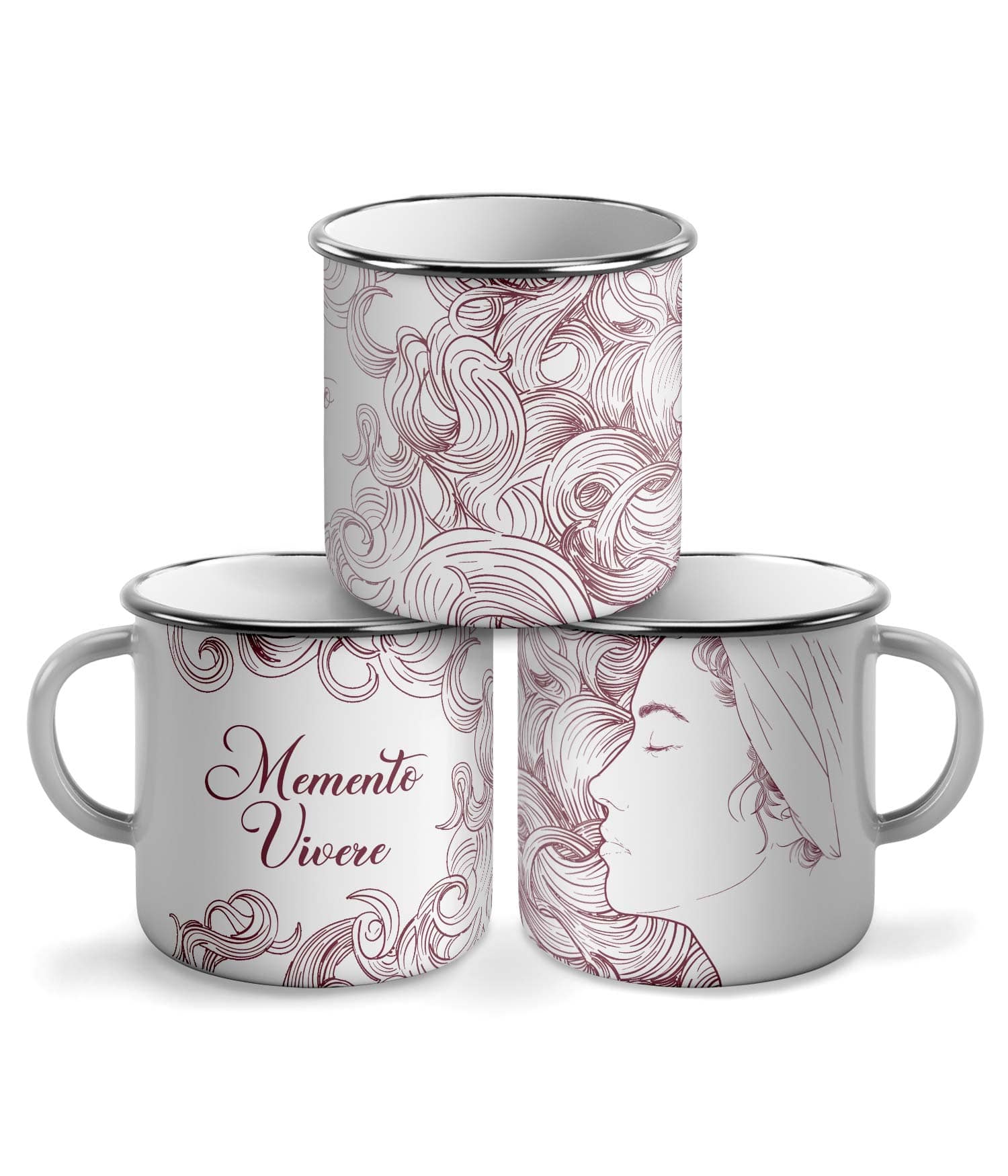 Taza Vintage 'Memento Vivere'. Burdeos. Diestro. ChaparatsDesigns Taza Vintage 'Memento Vivere'. Burdeos. Diestro. ChaparatsDesigns