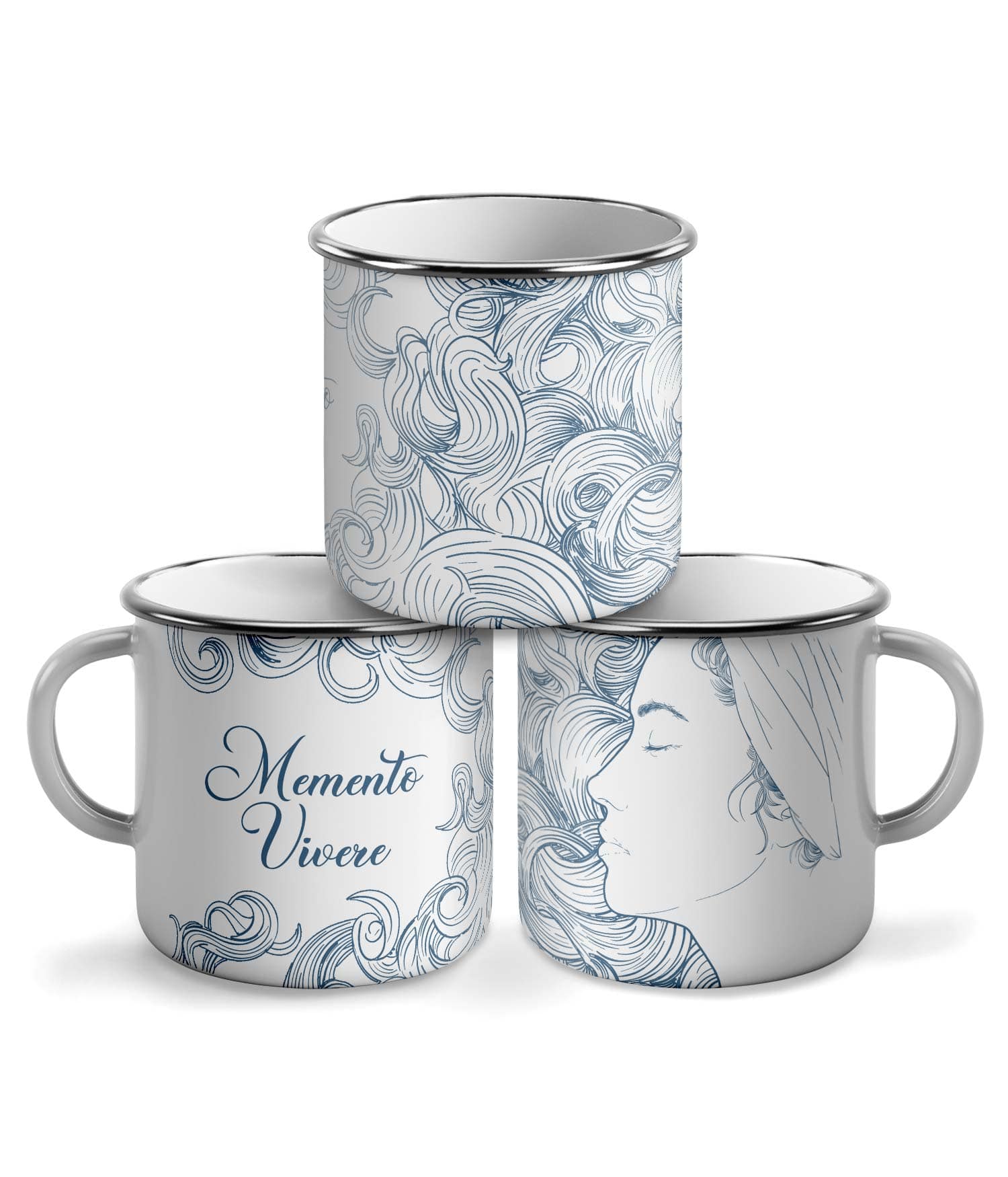 Taza Vintage 'Memento Vivere'. Indigo. Diestro. ChaparatsDesigns Taza Vintage 'Memento Vivere'. Indigo. Diestro. ChaparatsDesigns