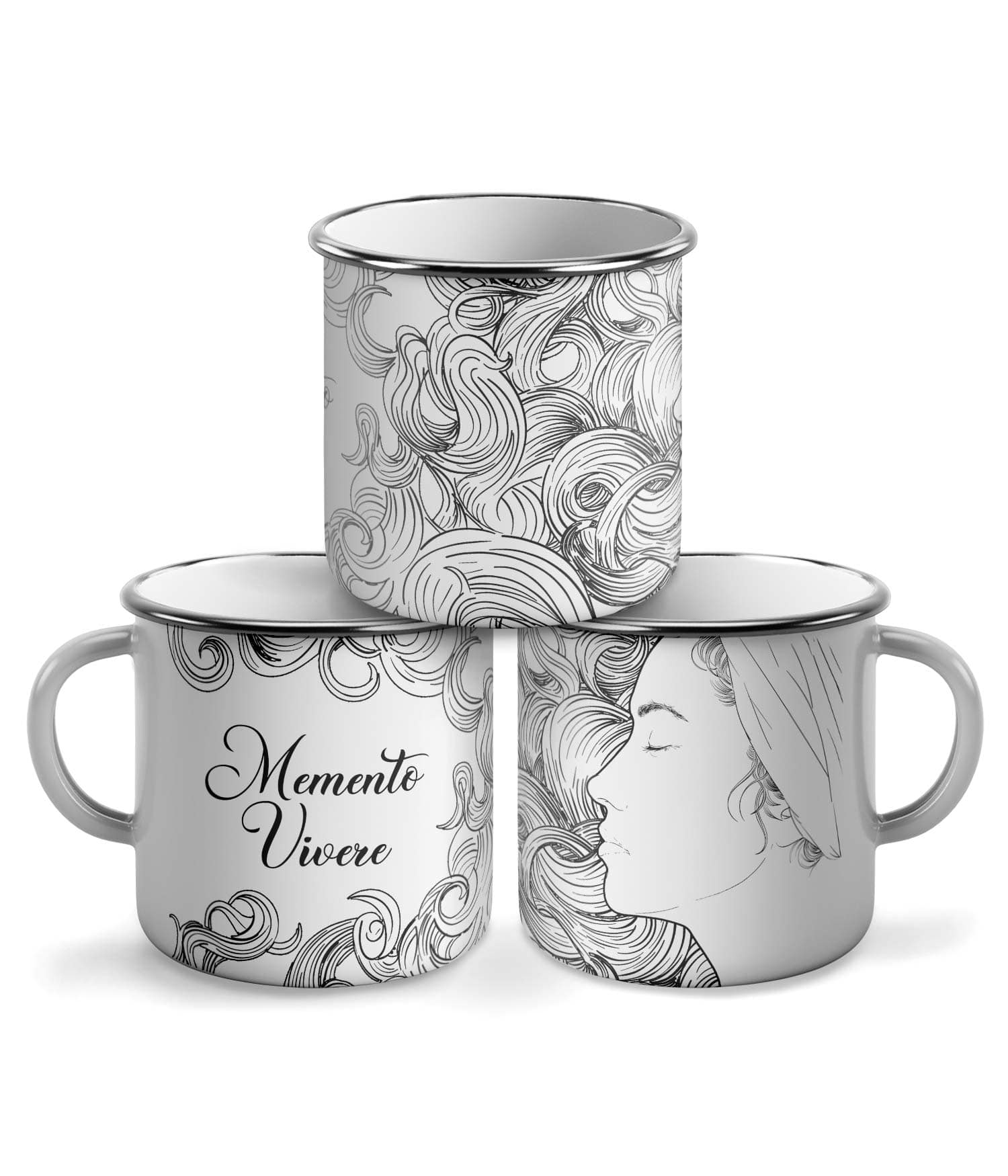 Taza Vintage 'Memento Vivere'. Negro. Diestro. ChaparatsDesigns Taza Vintage 'Memento Vivere'. Negro. Diestro. ChaparatsDesigns