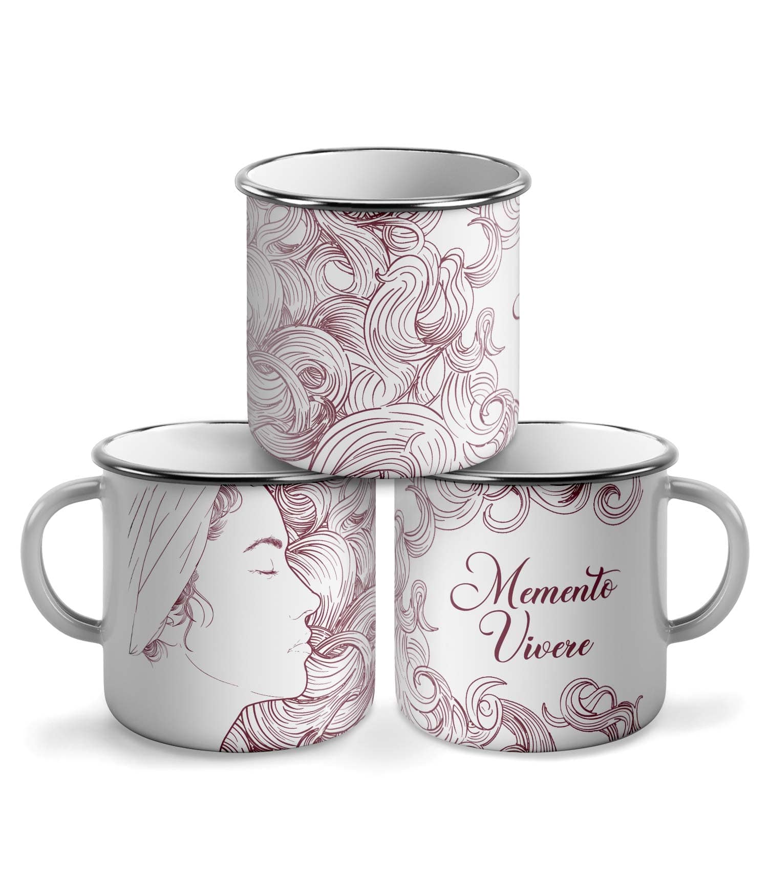 Taza Vintage 'Memento Vivere'. Burdeos. Zurdo. ChaparatsDesigns Taza Vintage 'Memento Vivere'. Burdeos. Zurdo. ChaparatsDesigns