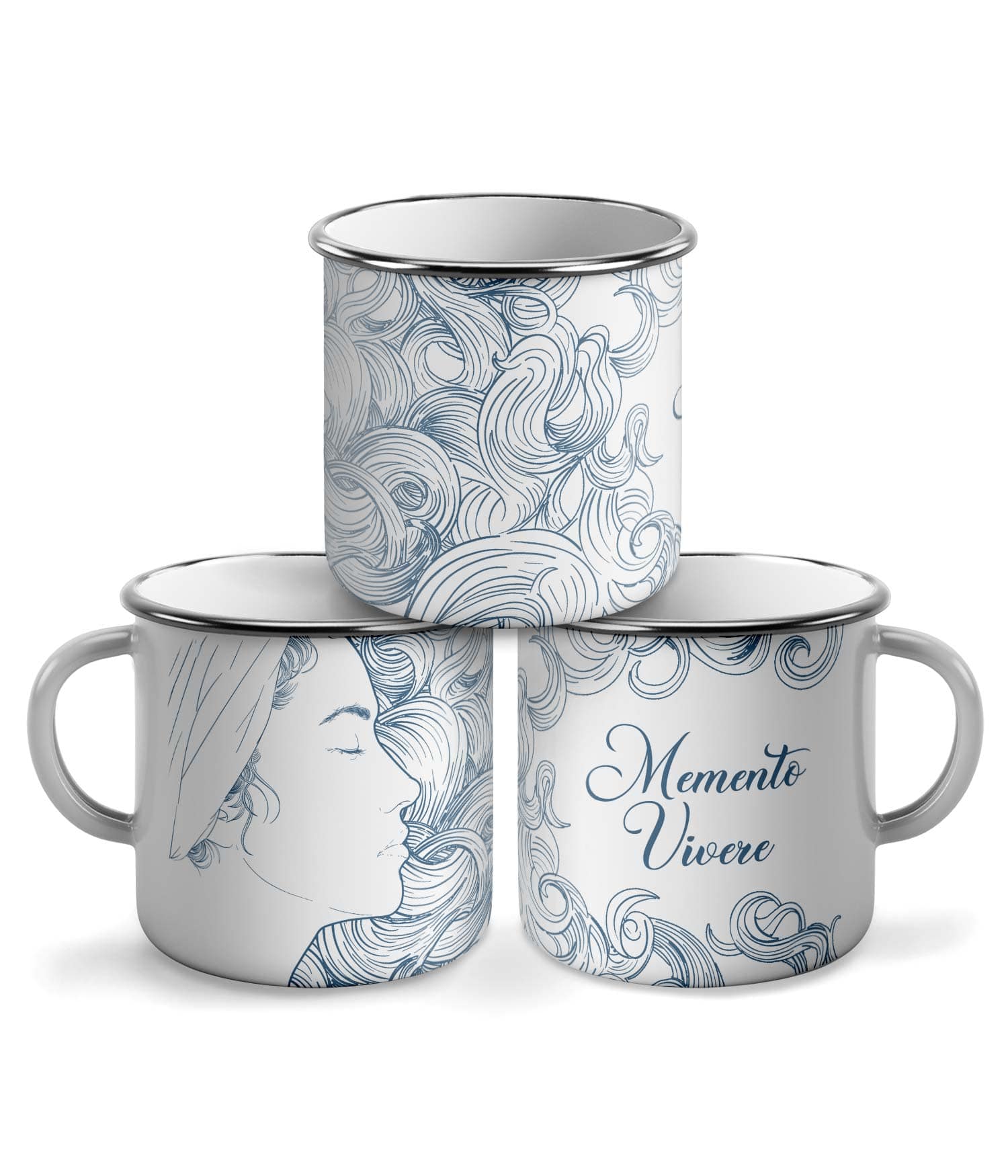 Taza Vintage 'Memento Vivere'. Indigo. Zurdo. ChaparatsDesigns Taza Vintage 'Memento Vivere'. Indigo. Zurdo. ChaparatsDesigns