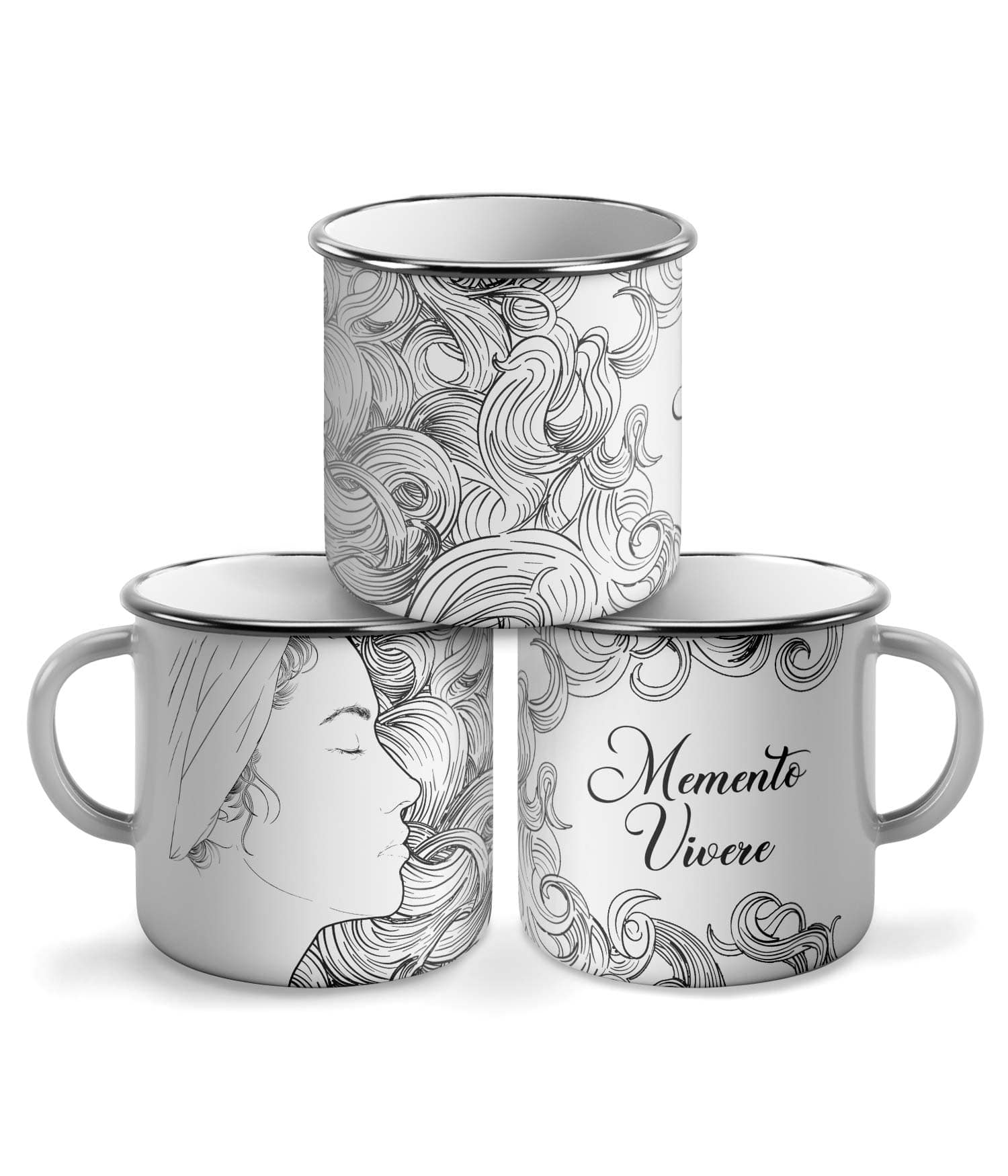 Taza Vintage 'Memento Vivere'. Negro. Zurdo. ChaparatsDesigns Taza Vintage 'Memento Vivere'. Negro. Zurdo. ChaparatsDesigns