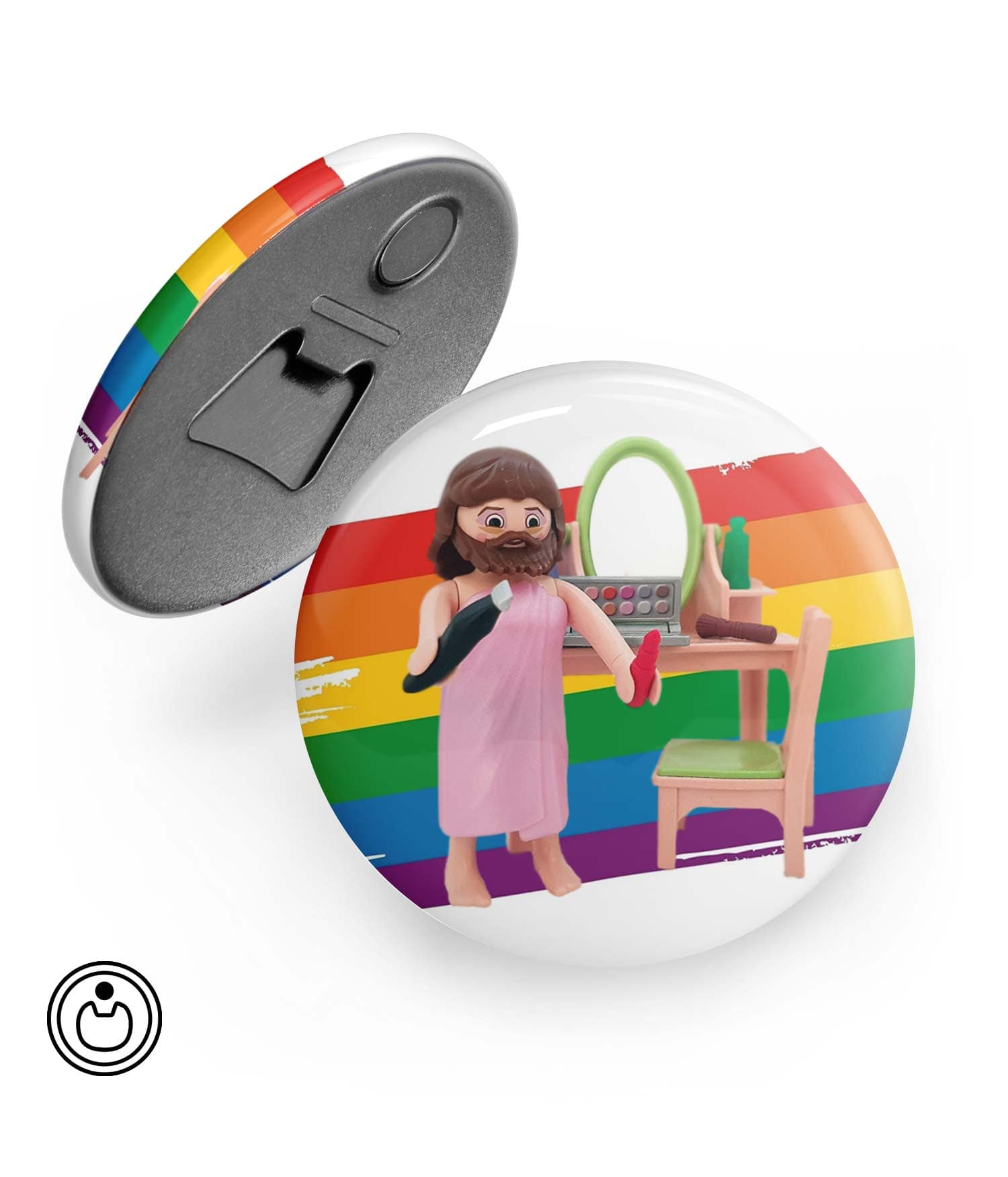 Chapa Abridor con Imán 'Que empiece el espectáculo' de Sergio Ninot. ChapartsDesigns