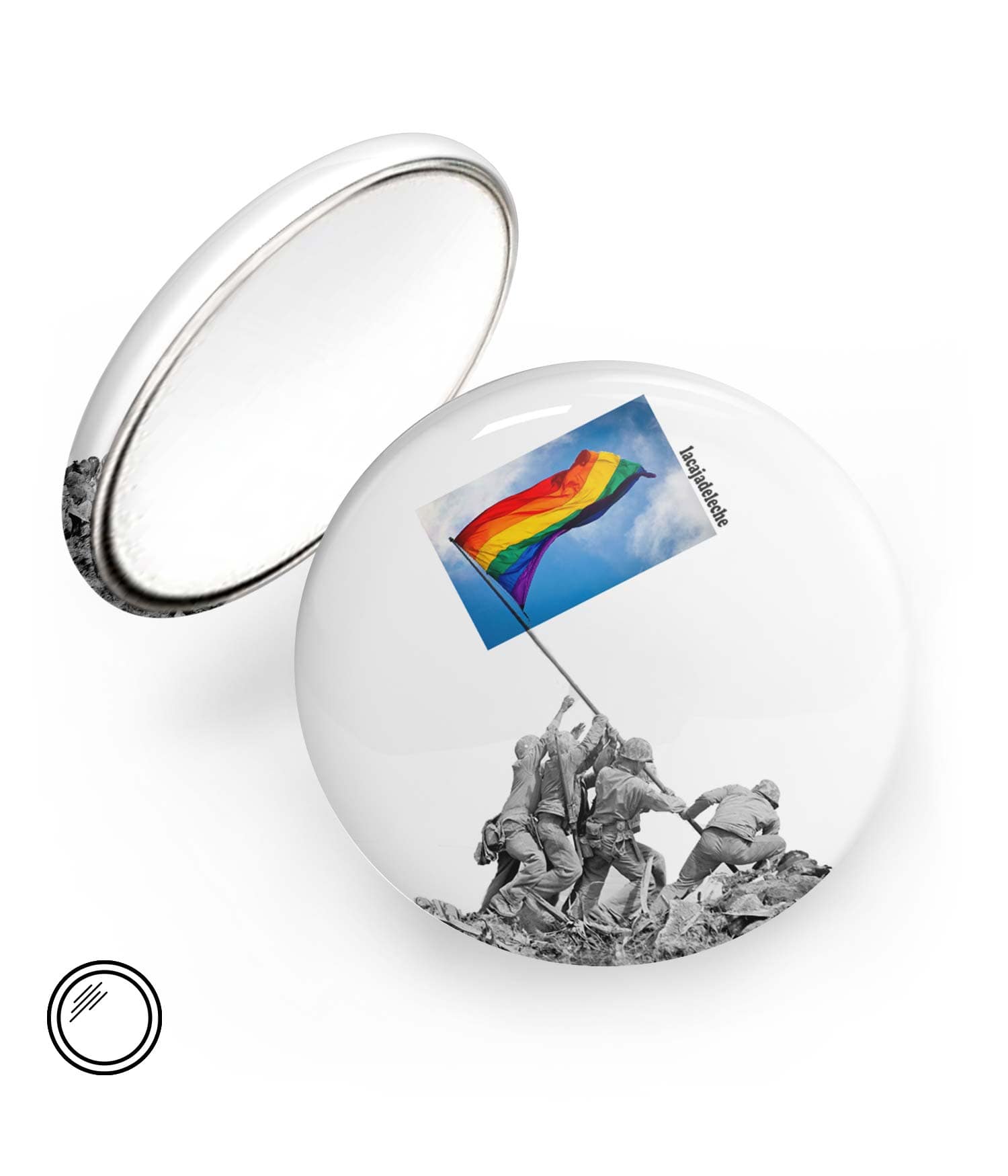 Chapa Espejo "La Izada del arcoiris" de LaCajaDeLeche. ChapartsDesigns