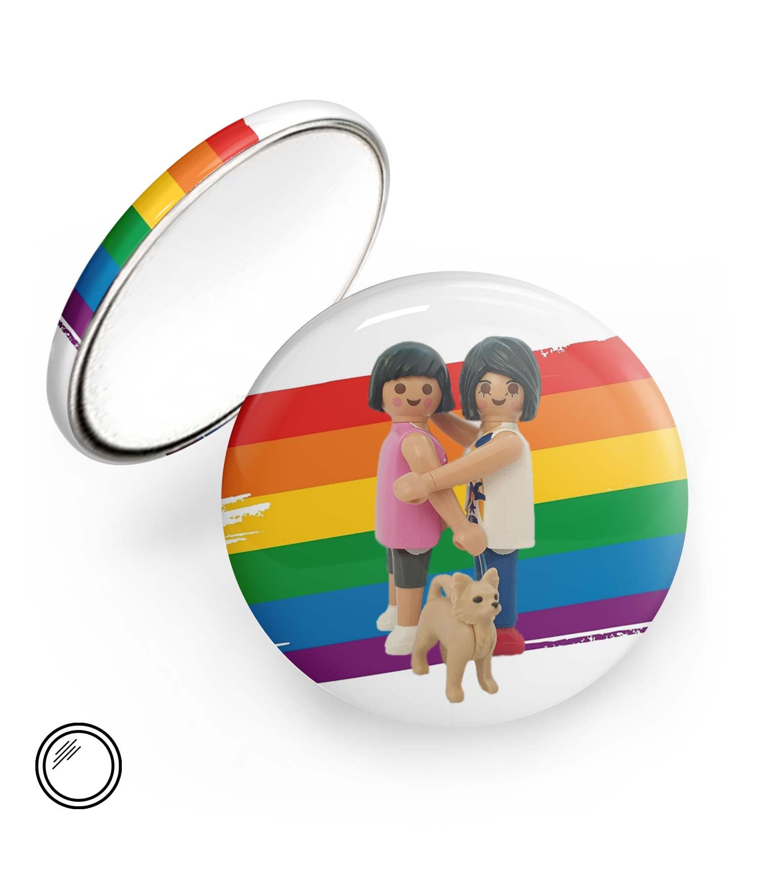 Chapa Espejo 'Felices los 3' de Sergio Ninot. ChapartsDesigns