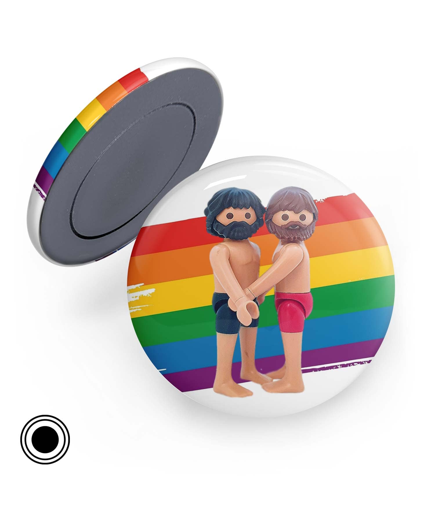 Chapa Imán 'Amantes a voces' de Sergio Ninot. ChapartsDesigns