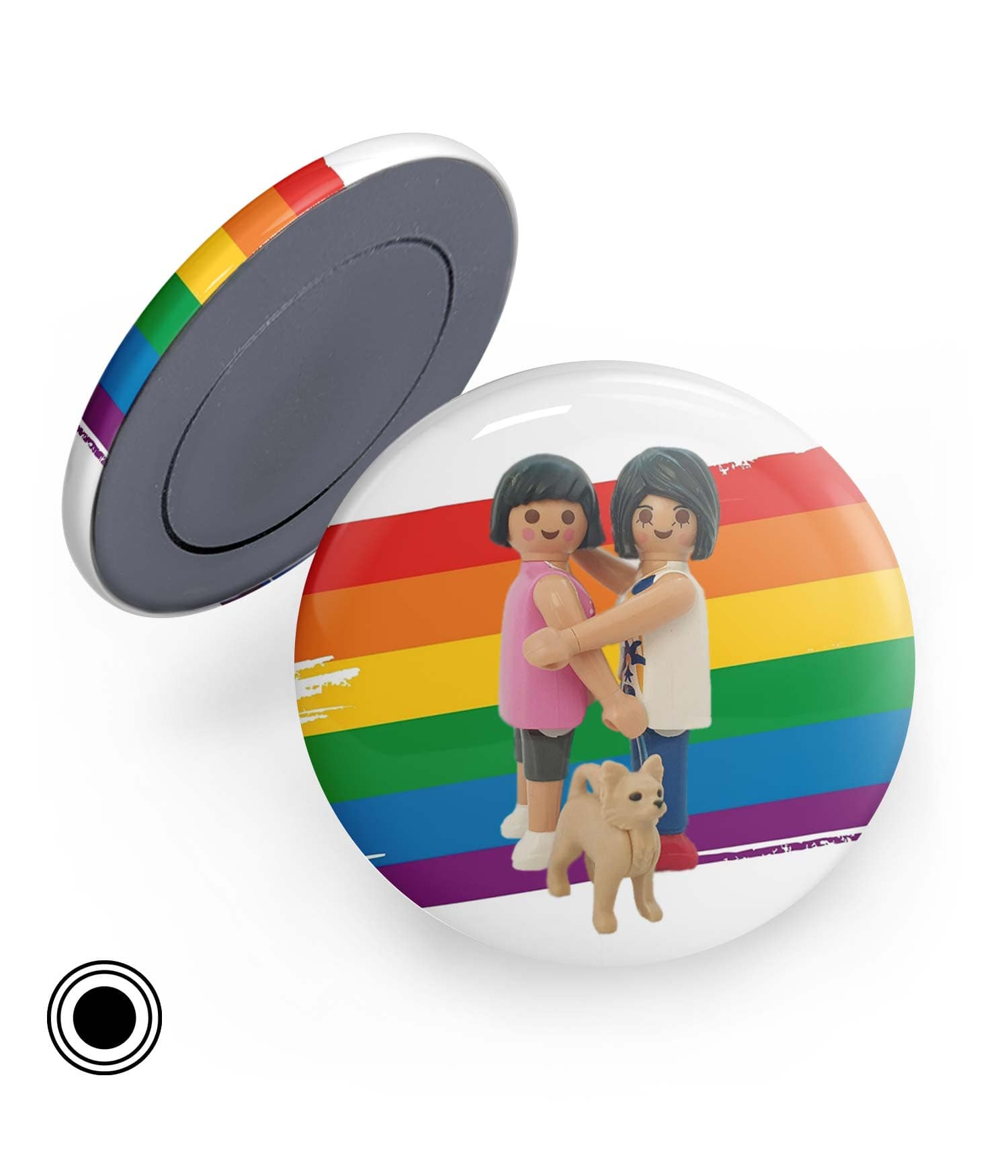 Chapa Imán 'Felices los 3' de Sergio Ninot. ChapartsDesigns