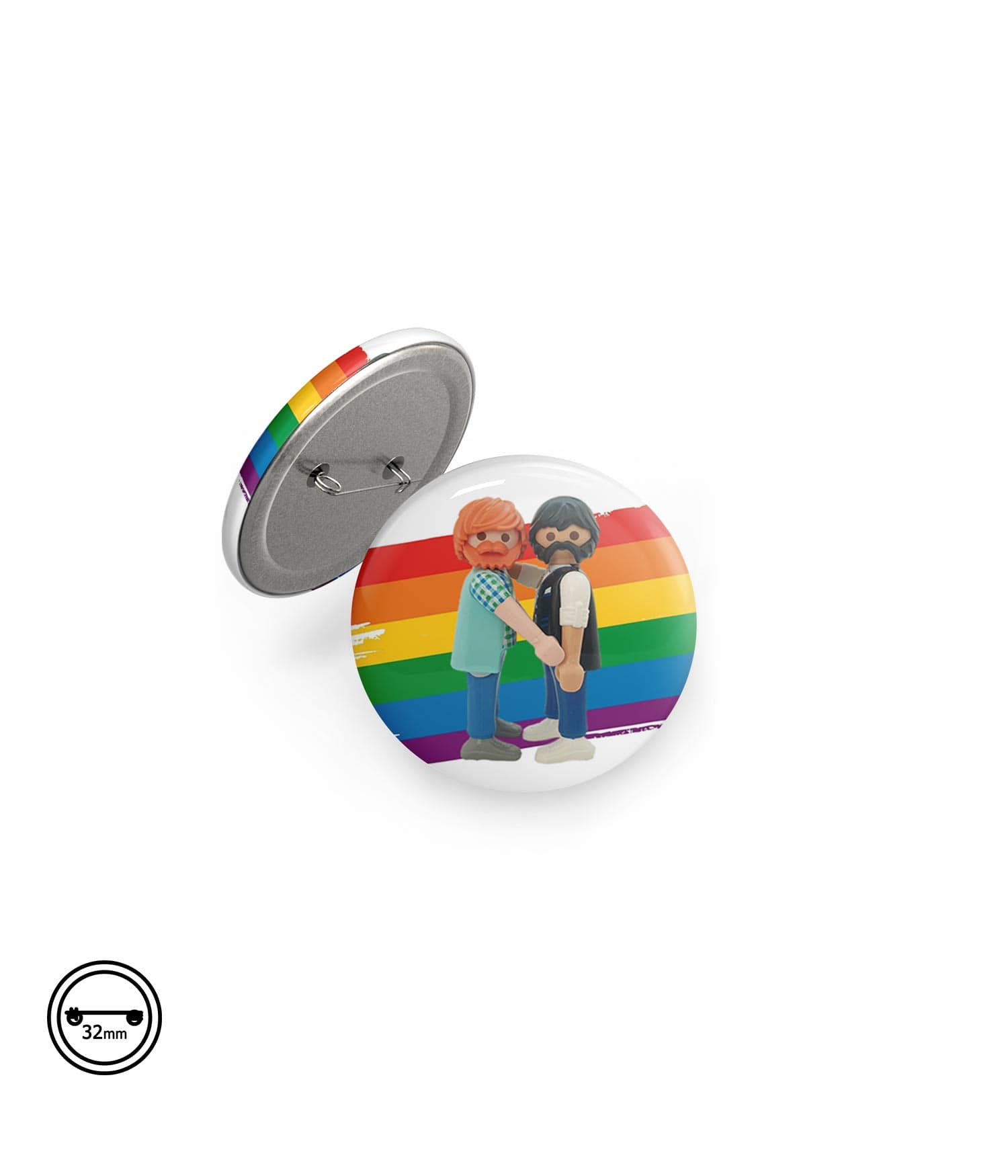 Chapa Imperdible 32mm 'Tu y Yo' de Sergio Ninot. ChapartsDesigns