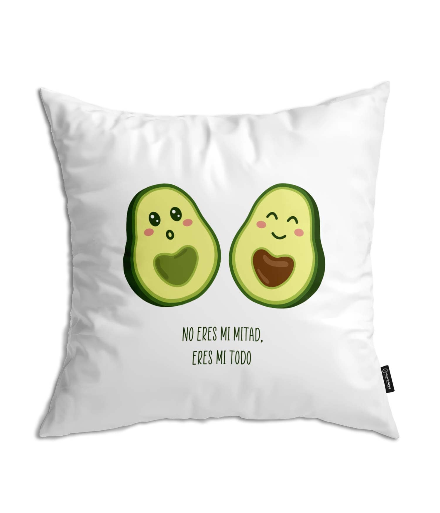 Cojín Blanco 'No eres mi mitad eres mi todo'. Cara 1. Chapartsdesigns