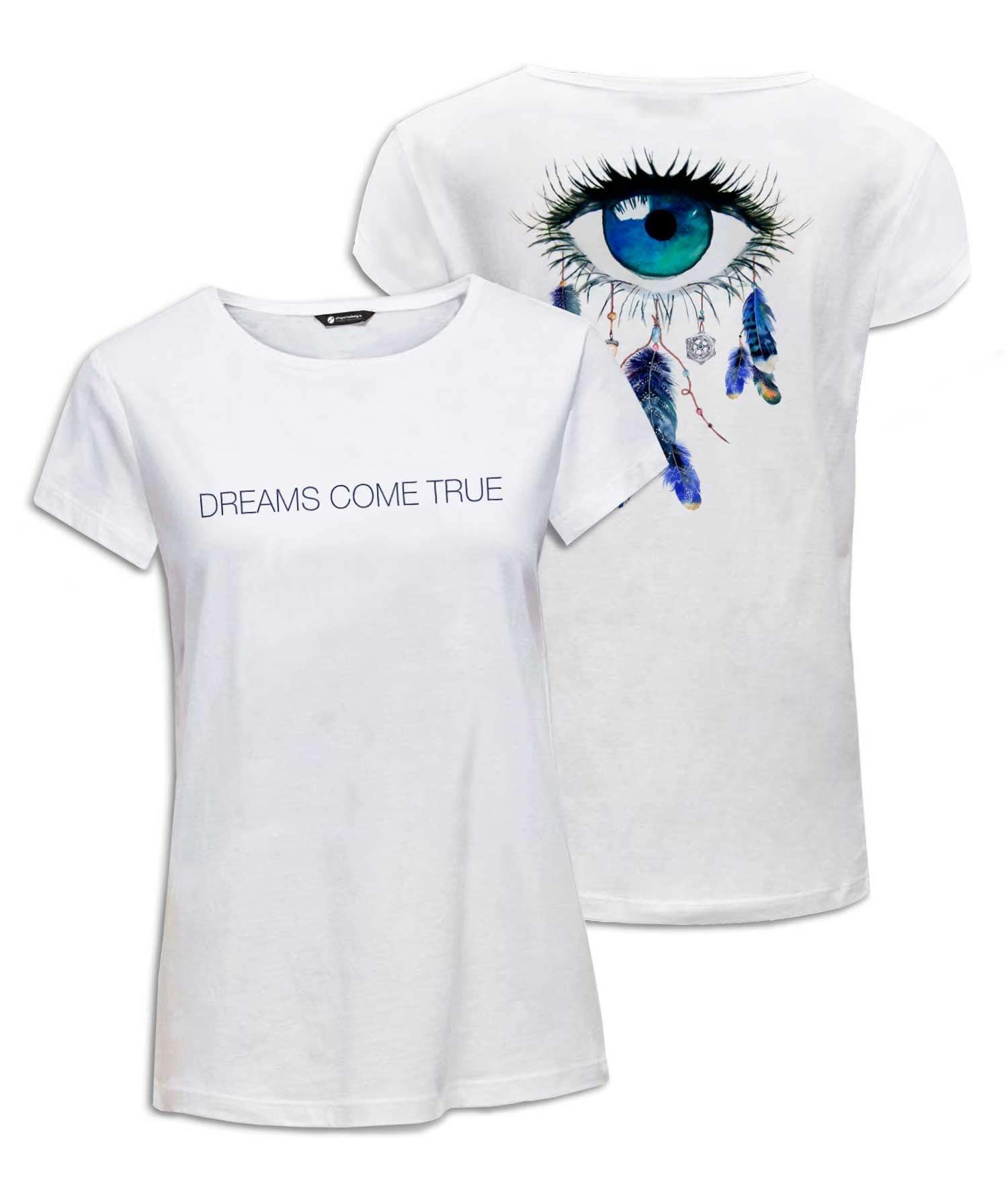 Camiseta Mujer 'Dreams Come True'. Frontal y Reverso. ChapartsDesigns Camiseta Mujer 'Dreams Come True'. Frontal y Reverso. ChapartsDesigns